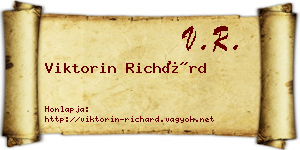 Viktorin Richárd névjegykártya